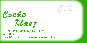 cseke klasz business card